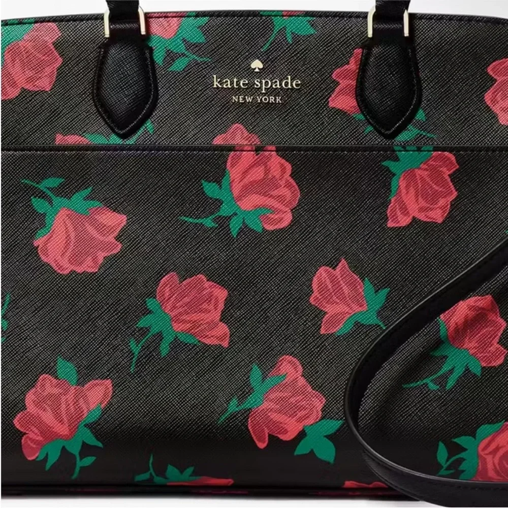 NWOT Kate Spade Madison Rose Toss Printed Medium Satchel - Picture 3 of 10